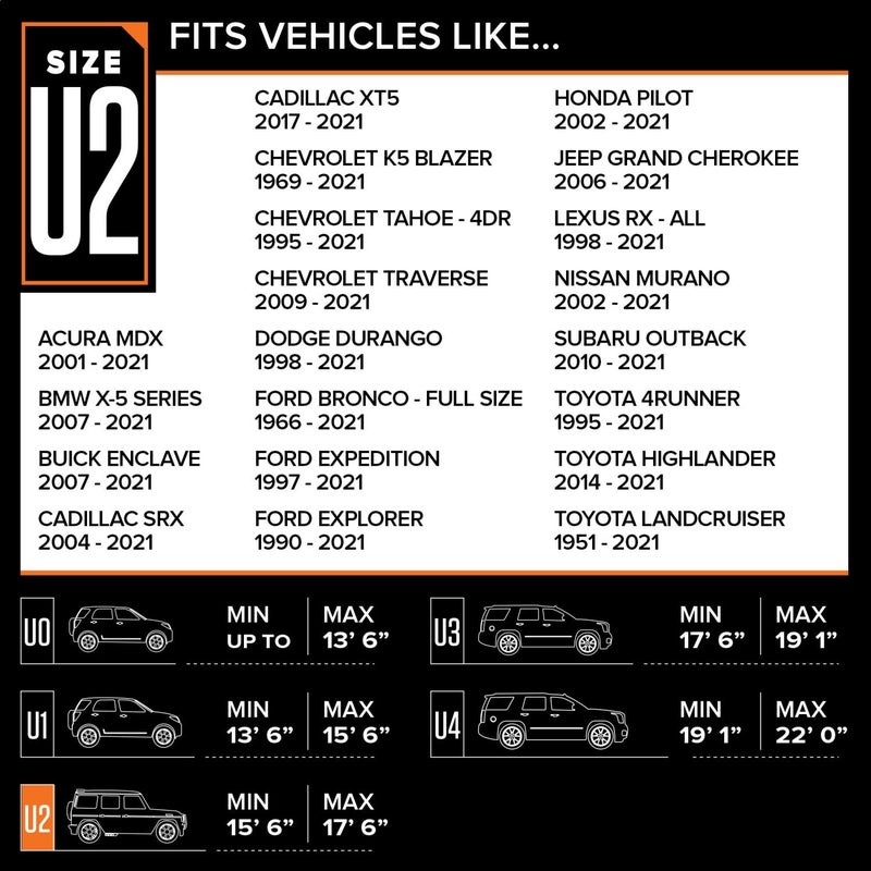 Budge - URB-2 Rain Barrier SUV Cover, Outdoor, Water-Resistant, Breathable, SUV Cover fits SUVs up to 210", Gray - Image 3